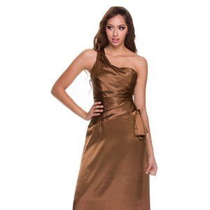 NEW FLOOR LENGTH ONE SHOULDER SLEEVELESS SHEATH DRESS WITH HIDDEN ZIP NX 2693